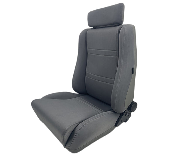 Autotecnica Sport Seat Grey Material PU Leather Backing Twin Adjusters  - SP88GR