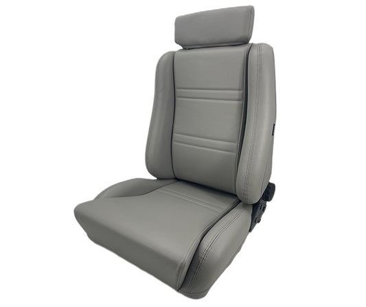 Autotecnica Sport Seat Grey PU Leather Includes Lumbar Support & Twin Adjust - SP88LGR