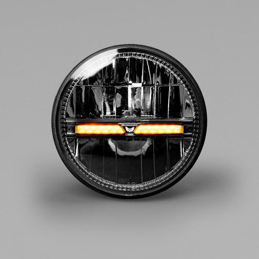 STEDI Homage 7" LED Headlight, DRL & Indicator (Black / 5700K) - ST-45-HBI-071