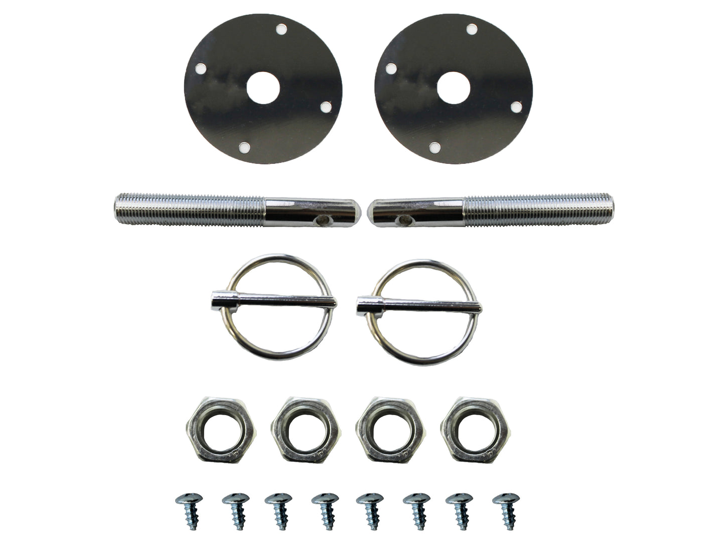TFI Chrome Plated Hood Pin Kit Flipover - TFI66-261