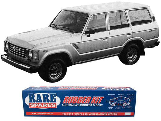 Body Rubber Kit Suits Toyota Landcruis Wag FJ60 No 1/4 Window Black Inner Belts - TOY8