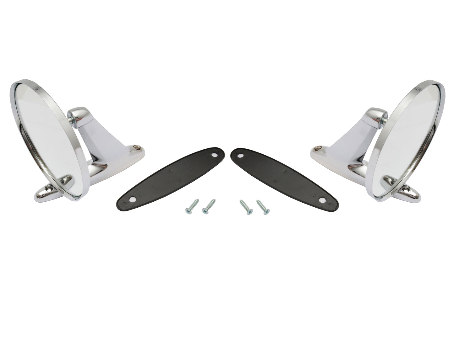 Door Mirror Kit Exterior LH & RH Chrome Round - UCRMP