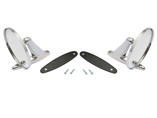 Door Mirror Kit Exterior LH & RH Chrome Round - UCRMP
