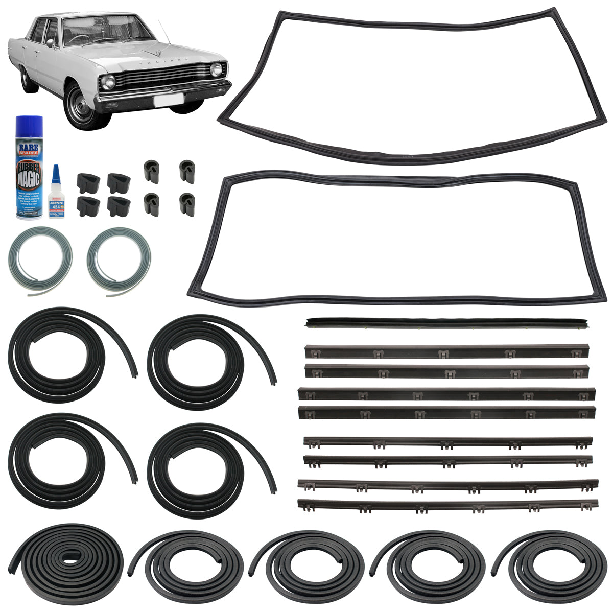 Body Rubber Kit Valiant VE VF VG VIP Sedan With Quarter - VAL23