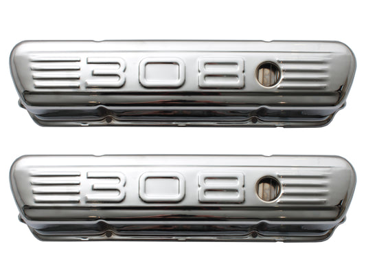 TFI Rocker Covers "308" Embossed Chrome - VC308