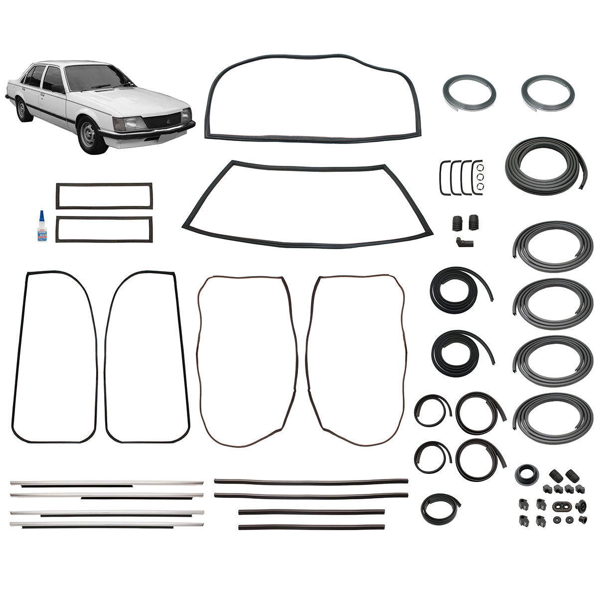 Body Rubber Kit Holden VH Commodore Sedan (Non SS / SLE) - VH1P