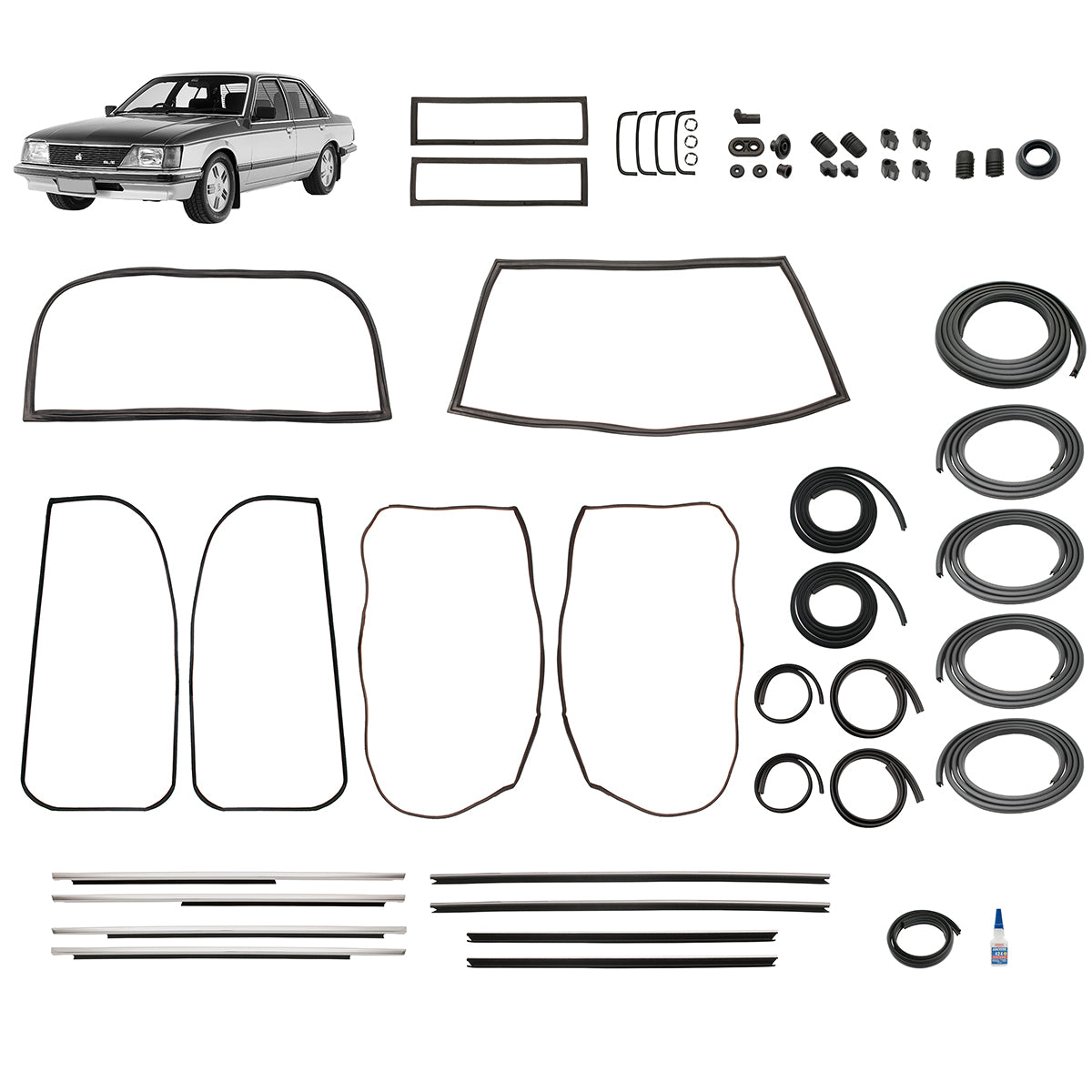 Body Rubber Kit Holden VH SLE Commodore Sedan - VH2P