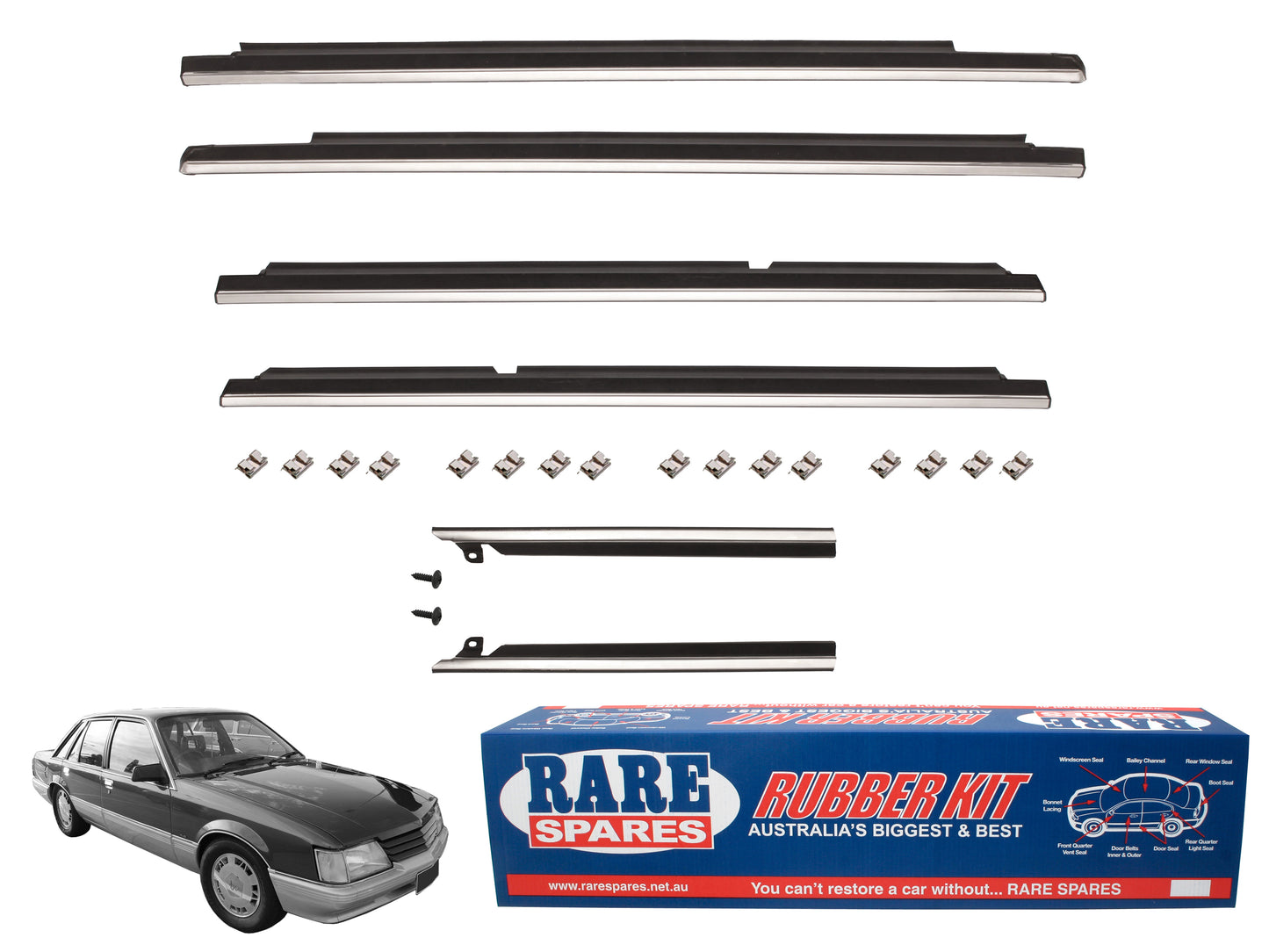 Body Rubber Kit VK Commodore Sedan Calais With Outer Door Belt - VK3