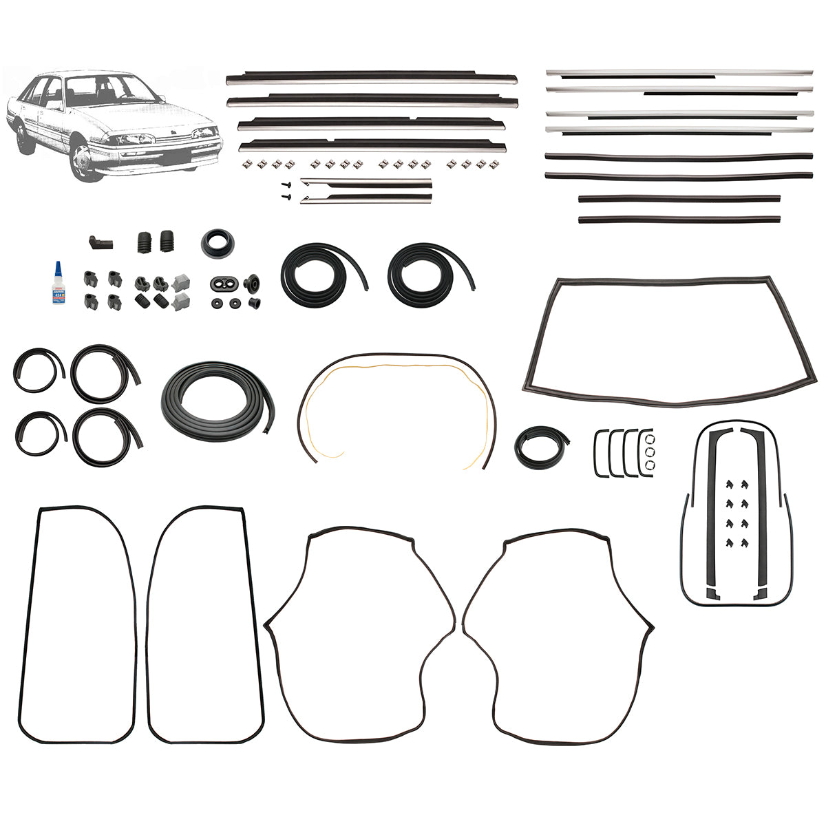 Body Rubber Kit Holden VL Calais Commodore Sedan - VL2P