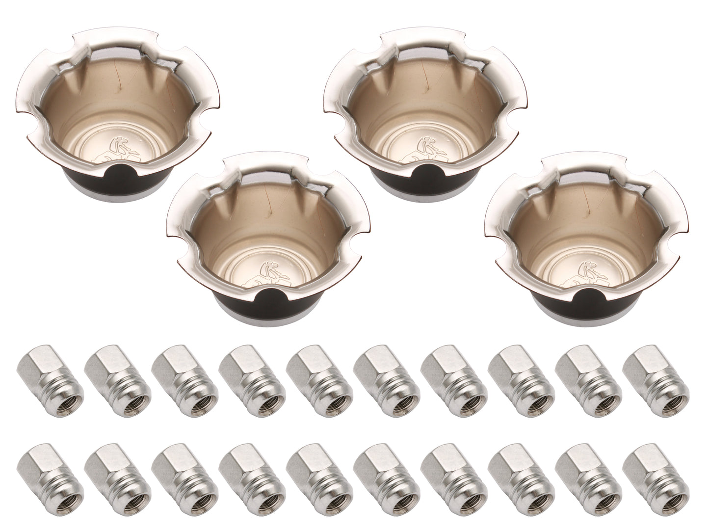 Wheel Centre Cap Kit With Nuts Late LJ Blk Dot Nut - WC1008B