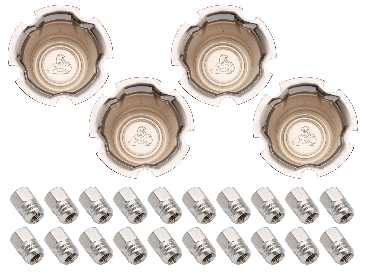 Wheel Centre Cap Kit With Nuts Late LJ Blk Dot Nut - WC1008B