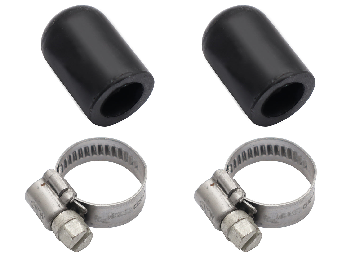 Water Block Off Caps 1/2" Pair With Clamps - WC12