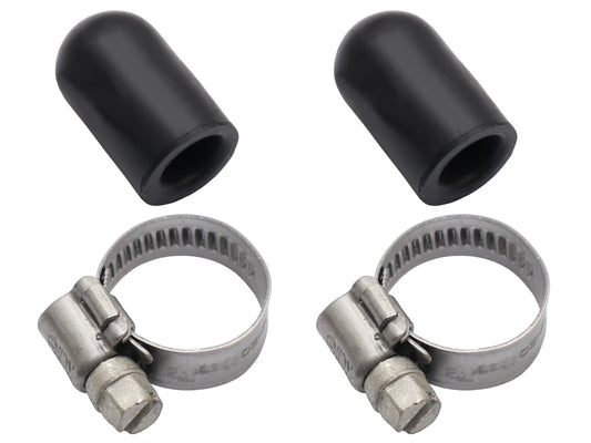 Water Block Off Caps 3/8" Pair With Clamps - WC38