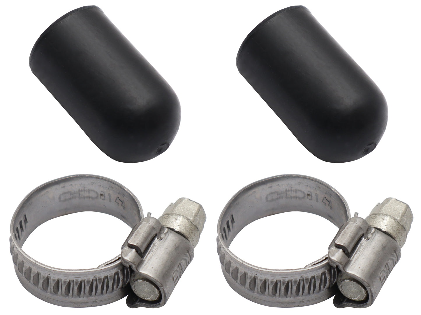 Water Block Off Caps 3/8" Pair With Clamps - WC38