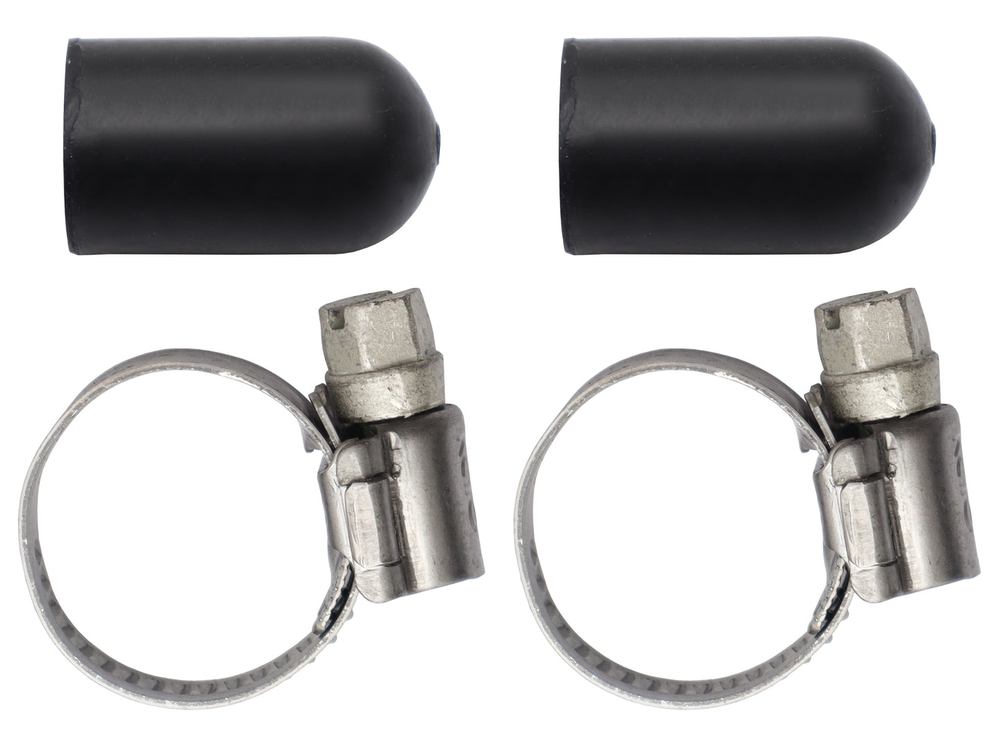 Water Block Off Caps 3/8" Pair With Clamps - WC38