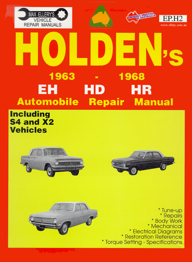 Workshop Manual EH HD HR Holden - WSM63-68
