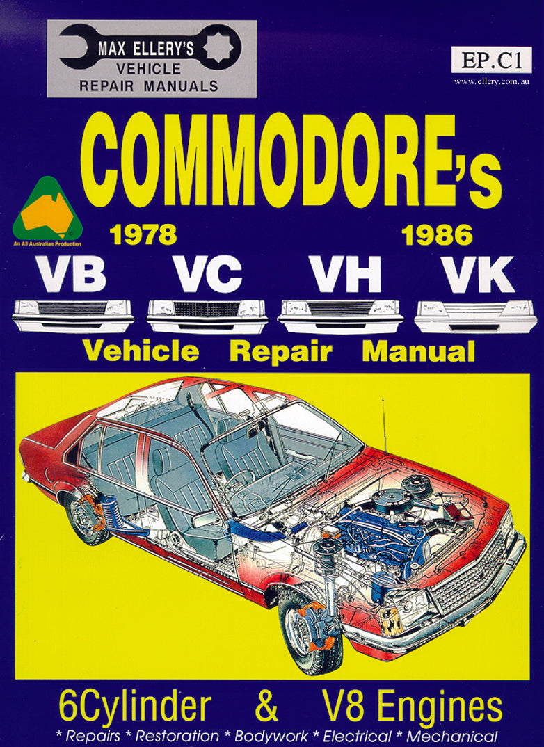Workshop Manual VB VC VH VK 6 & 8 Cyl Commodore - WSMVB-VK