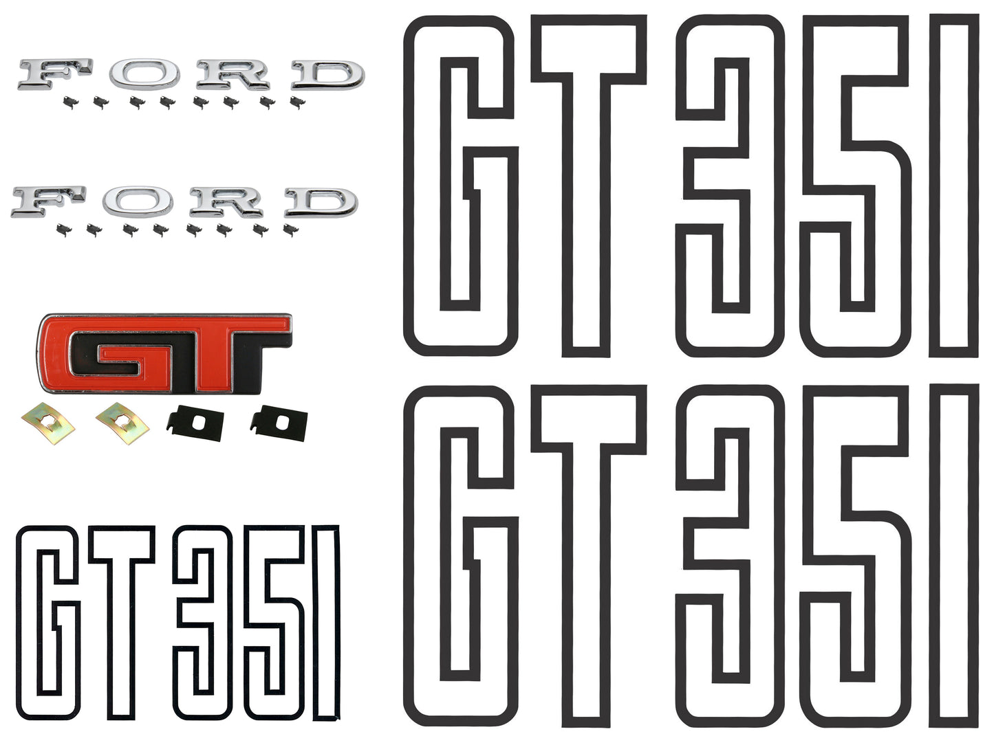 Badge Kit XB Falcon GT Sedan (Black Lettering) - XBBK1