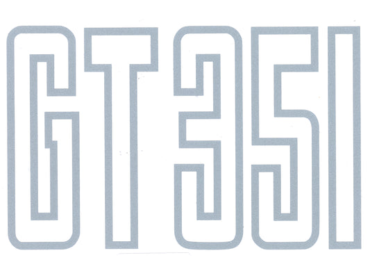 Decal XB GT Fender Large Silver "GT 351" - BD4386