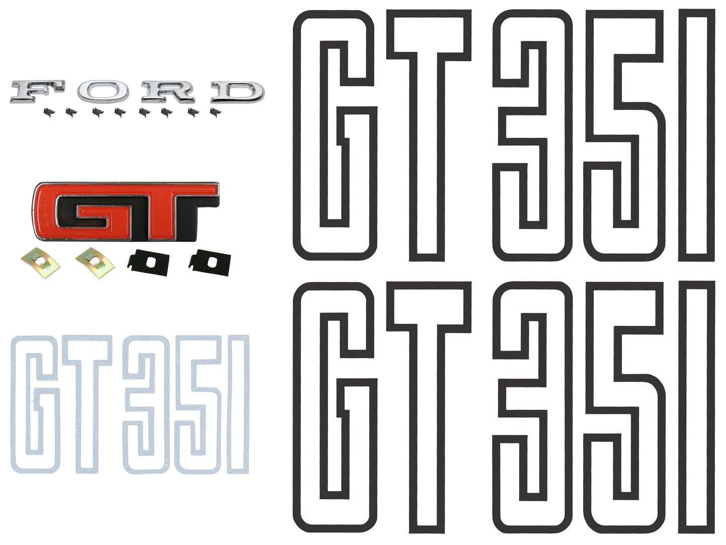 Badge Kit XB Falcon GT Coupe (Black Lettering) - XBBK3