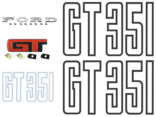 Badge Kit XB Falcon GT Coupe (Black Lettering) - XBBK3