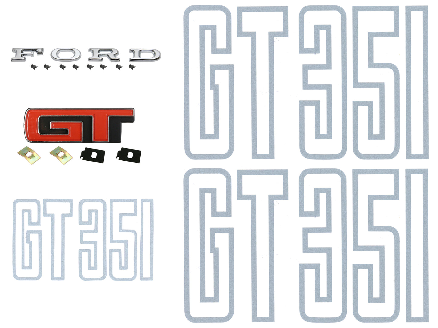 Badge Kit XB Falcon GT Coupe (Silver Lettering) - XBBK4